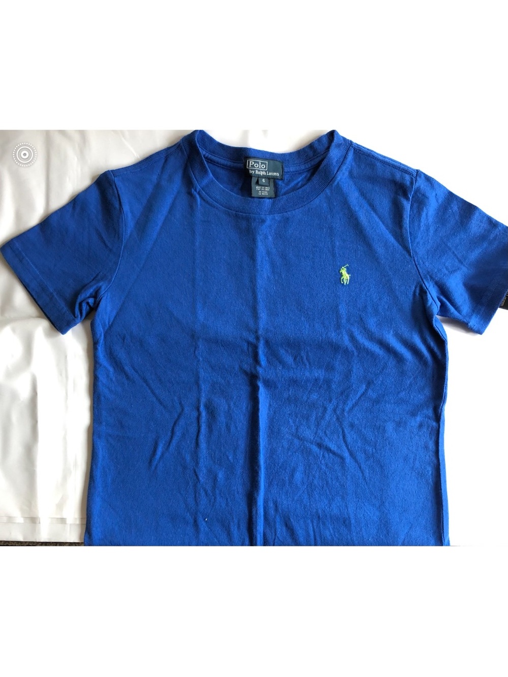 Polo by Ralph Lauren Royal Blue Short Sleeve Tee with Lime Logo Boys size 6